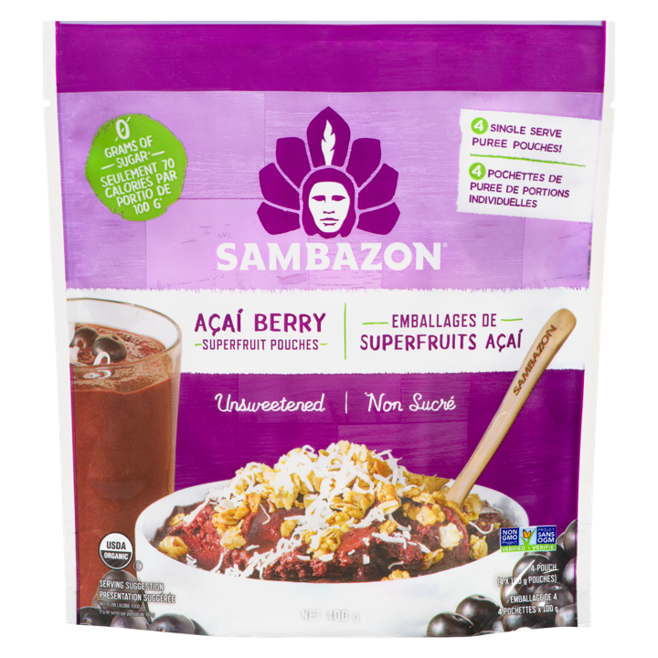 Açaí Superfruit Packs - Pure Unsweetened - 4 x 100 g