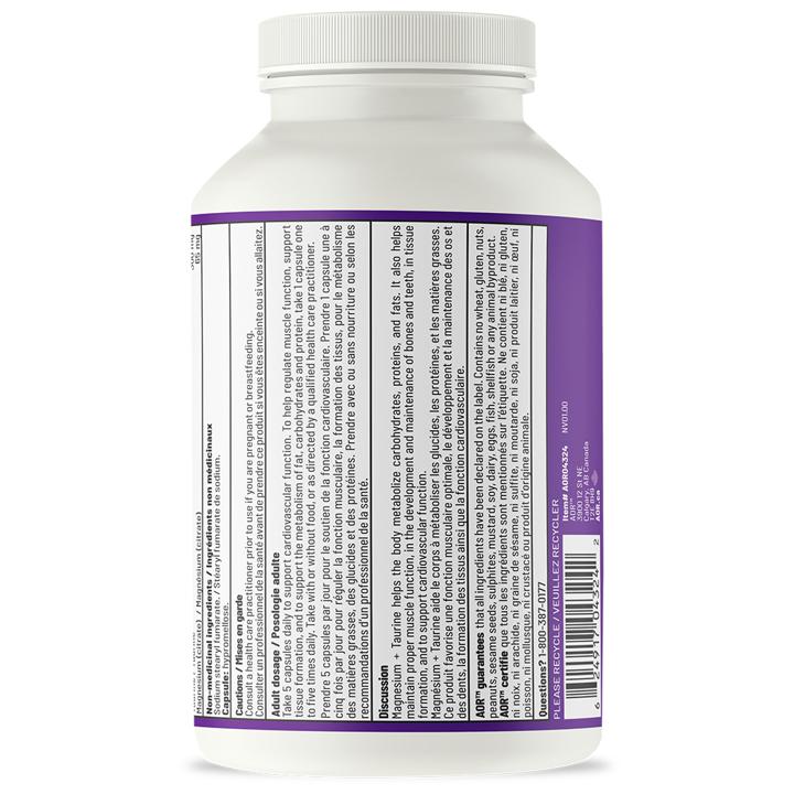 Magnesium + Taurine - 365 mg - 180 veggie capsules