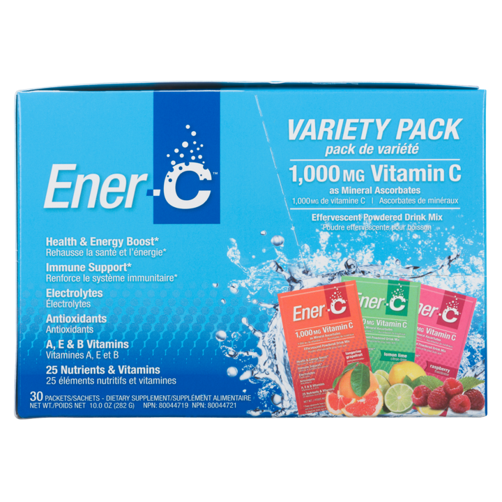 Vitamin C Effervescent Powdered Drink Mix - Variety Pack 1,000 mg - 30 x 9.4 g