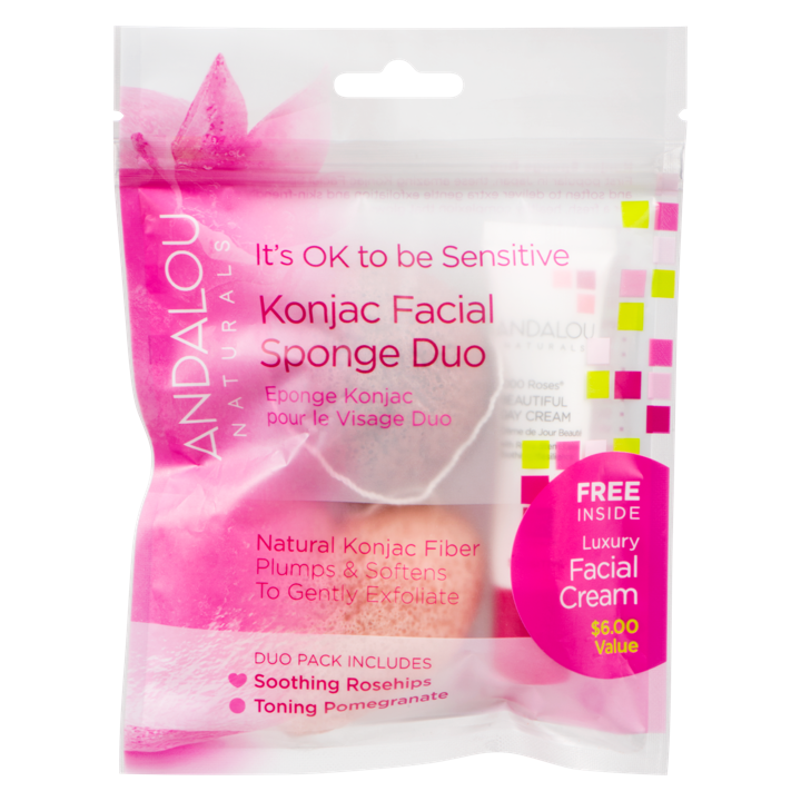 Konjac Facial Sponge Duo Sensitive - 2 count