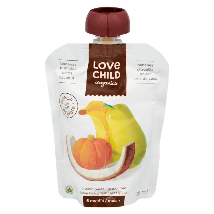 Organic Puree - Bananas Pumpkin Pears Coconut 6+ months - 128 ml