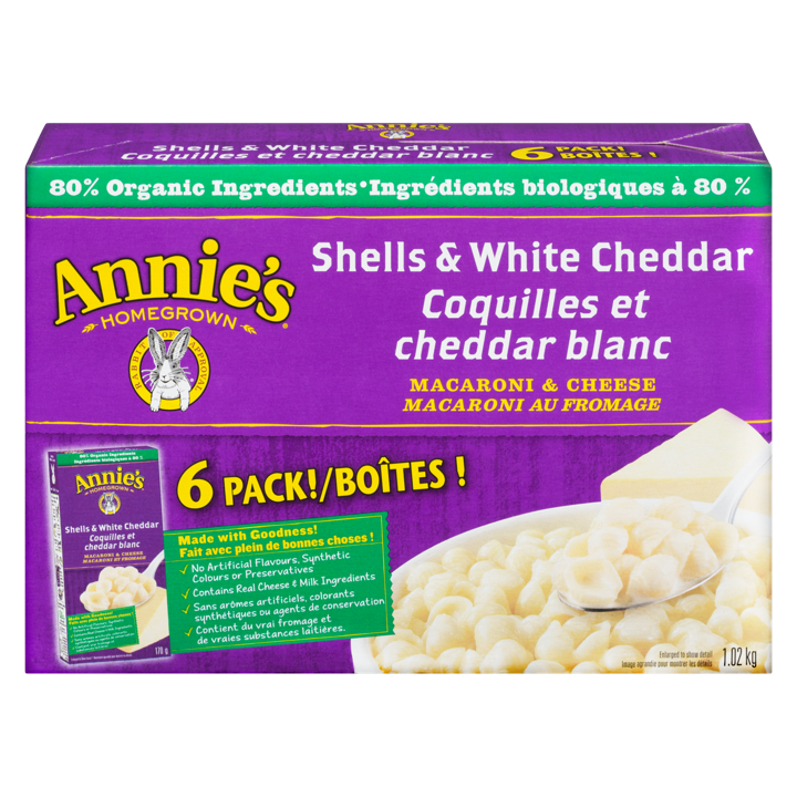 Macaroni &amp; Cheese - Shells &amp; White Cheddar - 6 x 170 g