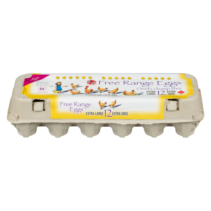 Free Range X-Large Eggs - 12 count