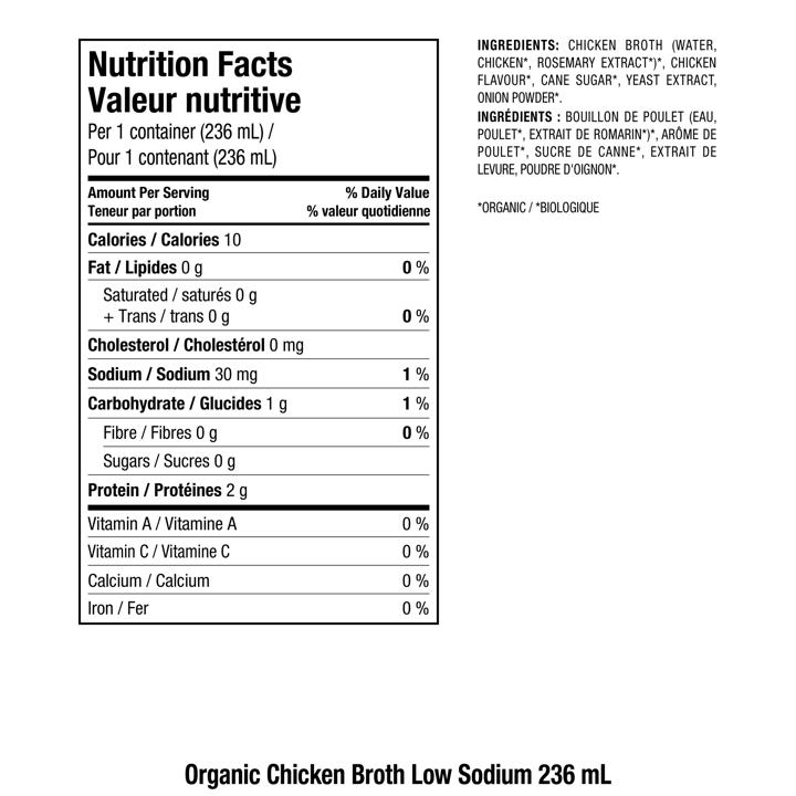 Broth - Free Range Chicken Low Sodium - 4 x 236 ml