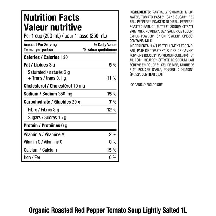 Soup - Roasted Red Pepper &amp; Tomato Soup Lightly Salted - 1 L