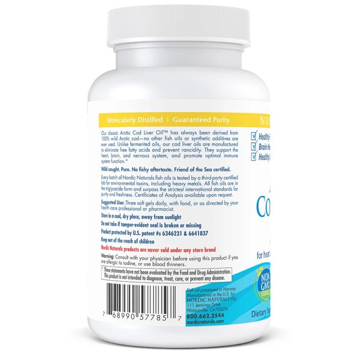 Arctic Cod Liver Oil - Lemon 750 mg - 90 soft gels