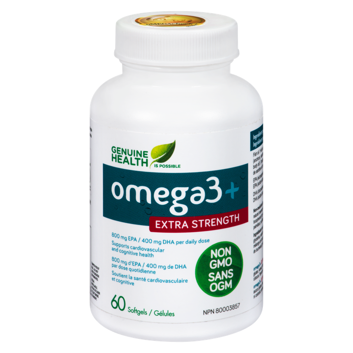 Omega3+ Extra Strength - 800 mg EPA, 400 mg DHA - 60 soft gels