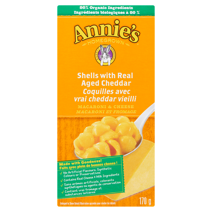 Macaroni &amp; Cheese - Shells &amp; Real Aged Cheddar - 170 g