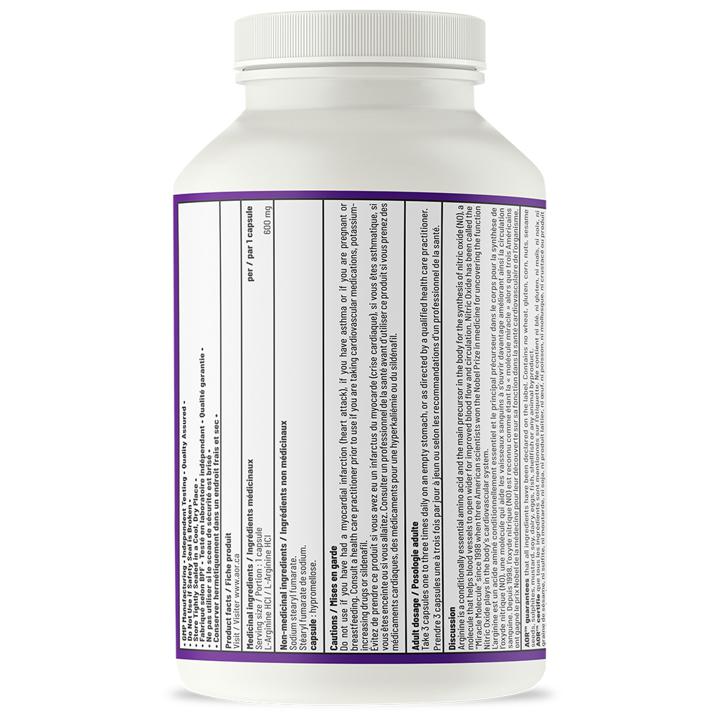 Arginine - 600 mg - 180 veggie capsules