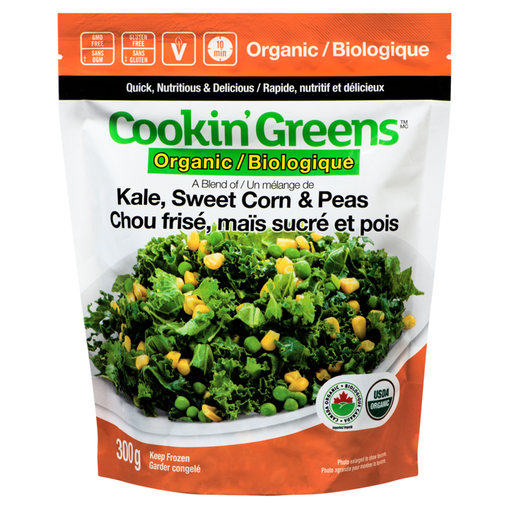 Organic Kale, Sweet Corn &amp; Peas