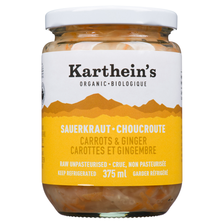 Raw Unpasteurized Sauerkraut - Carrots &amp; Ginger