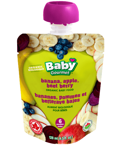 Organic Baby Food - Banana, Apple, Beet Berry 6+ months