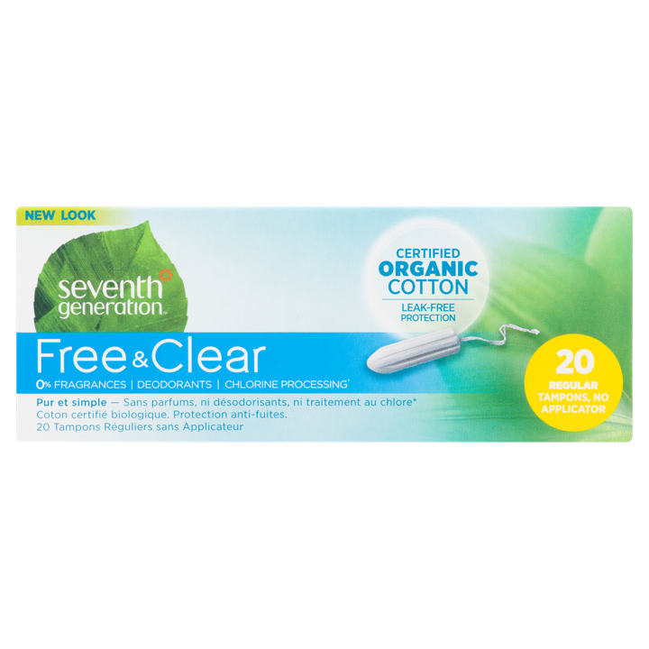 Free &amp; Clear Organic Cotton Tampons - Regular Tampons, no Applicator