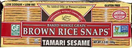 Tamari Sesame Baked Brown Rice Snaps