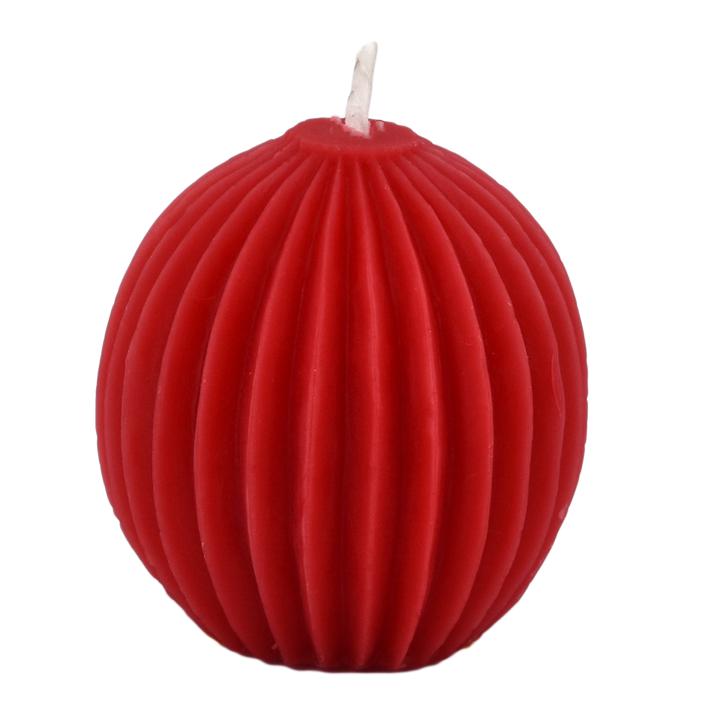 Candle Fluted Sphere Red 