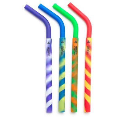 Silicone Reusable Crazy Stripes Straws