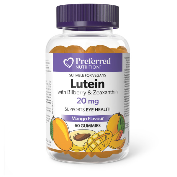 Lutein 20mg w Bilberry and Zeaxanthin 20mg Vegan Gummies