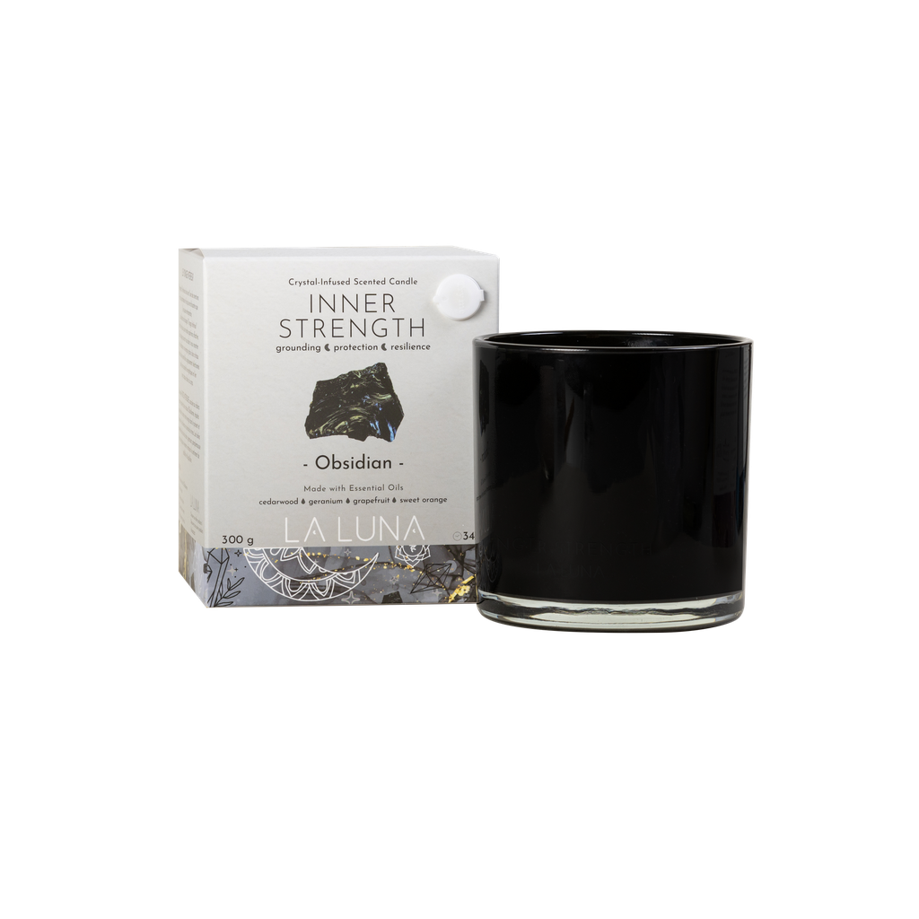 Inner Strength Obsidian Candle